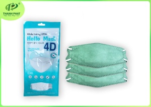 KHẨU TRANG HELLO KF94 - DẠNG TÚI (Màu xanh rêu - 10 cái/túi )